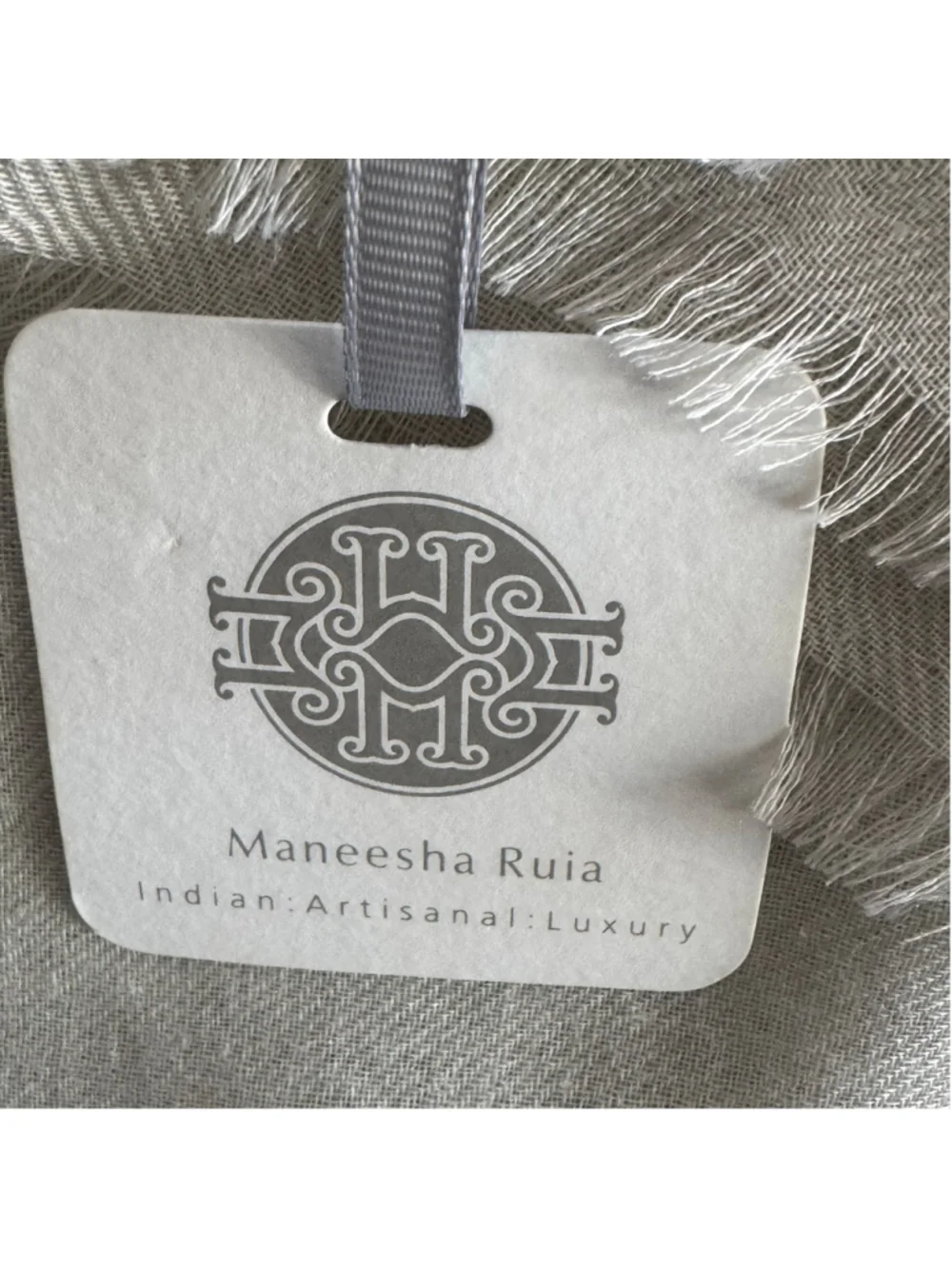 Maneesha Ruia Ivory Silk Wool Lace Panel Luxury Artisan Scarf Wrap NWT